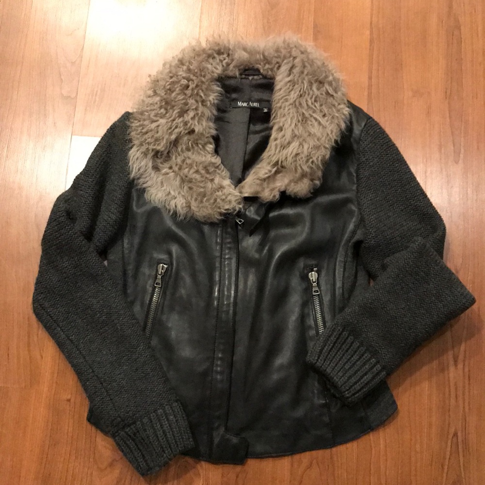 Authentic Leather and fur jacket.